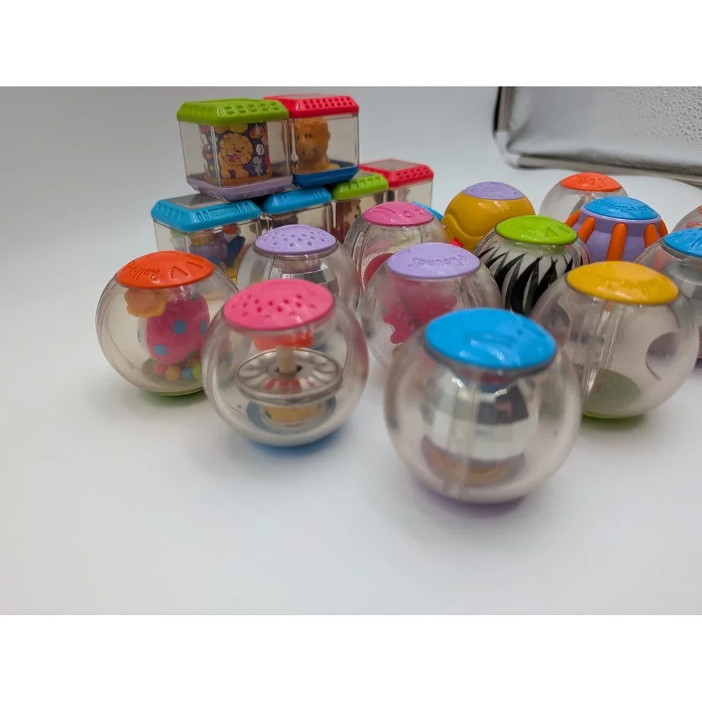 Fisher Price Roll a Rounds Peek a Blocks Circus Animal Sensory Lot 20 pc